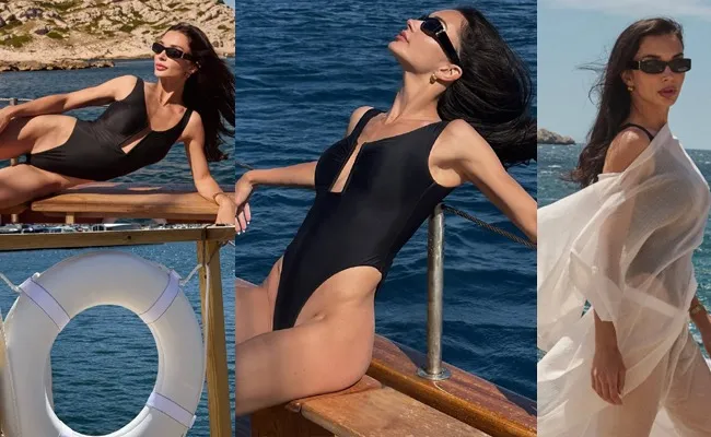 Hot Lady In Monokini Turns Heads By Seaside